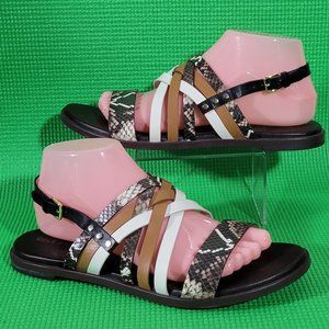 Cole Haan Francie Multi Strap Snakeskin Sandals - Size 8.5B